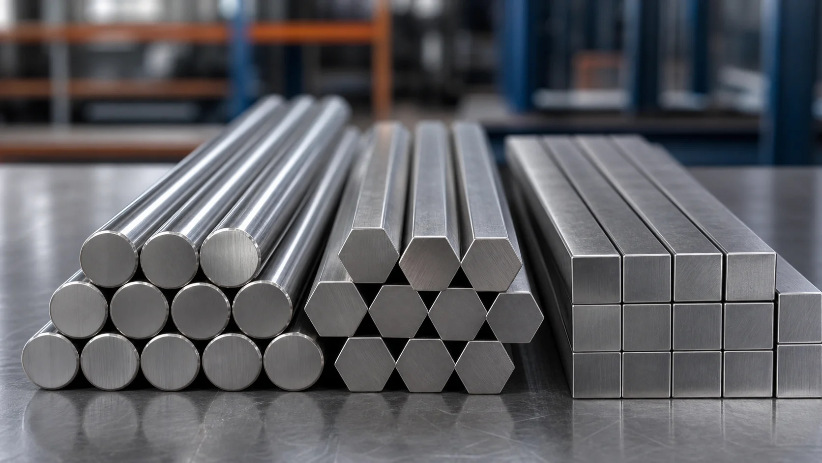 Round bar, hex bar and square bar stainless steel shape comparison for machining buyers